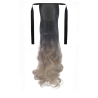Tie-On Wavy Ombre Ponytail 55cm with Ribbons & Clip - 1-16 Ash Blonde