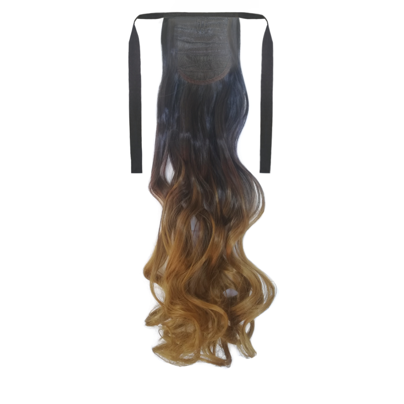 Tie-On Wavy Ombre Ponytail 55cm with Ribbons & Clip - 1-27 Strawberry Blonde Tie-On Wavy Ombre Ponytail 55cm with Ribbons & Clip - 1-27 Strawberry Blonde