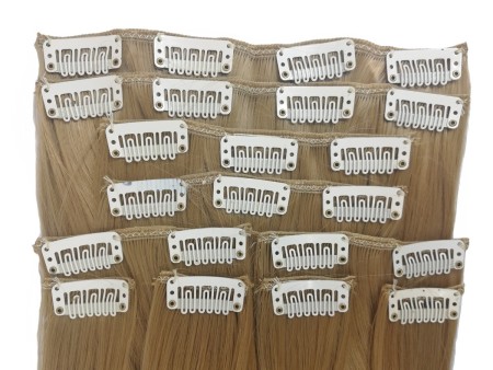 10 Piece Straight Long 55-60cm Full Head Clip-on Hair Extensions XXL - 27-613 Strawberry Blonde Mix Straight