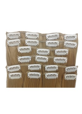 10 Piece Straight Long 55-60cm Full Head Clip-on Hair Extensions XXL - 27-613 Strawberry Blonde Mix Straight