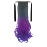 Tie-On Wavy Ombre Ponytail 55cm with Ribbons & Clip - 1-Purple