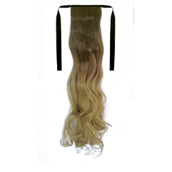 Tie-On Wavy Ombre Ponytail 55cm with Ribbons & Clip - 10T-24 Light Blonde 2