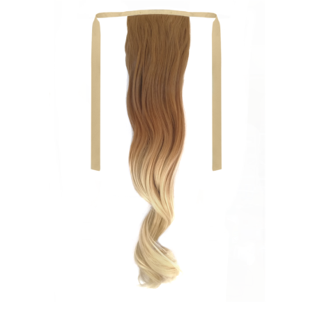 Tie-On Wavy Ombre Ponytail 55cm with Ribbons & Clip - 27-613 Light Blonde