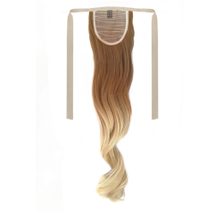 Tie-On Wavy Ombre Ponytail 55cm with Ribbons & Clip - 27-613 Light Blonde