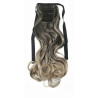 Tie-On Wavy Ombre Ponytail 55cm with Ribbons & Clip - T1b-14 Light Expresso Ombre