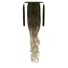 Tie-On Wavy Ombre Ponytail 55cm with Ribbons & Clip - T6AT-88 Latte Blonde
