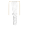 Tie-On Wavy Ponytail 55cm With Ribbons & Clip - 1001 Pure white
