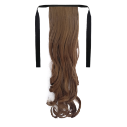 Tie-On Wavy Ponytail 55cm With Ribbons & Clip - 12 Light Golden Brown