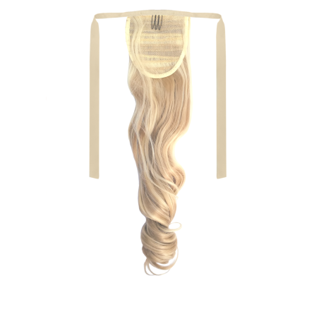 Tie-On Wavy Ponytail 55cm With Ribbons & Clip - 14-613 Medium Blonde Mix