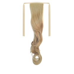 Tie-On Wavy Ponytail 55cm With Ribbons & Clip - 16 Ash Dark Blonde