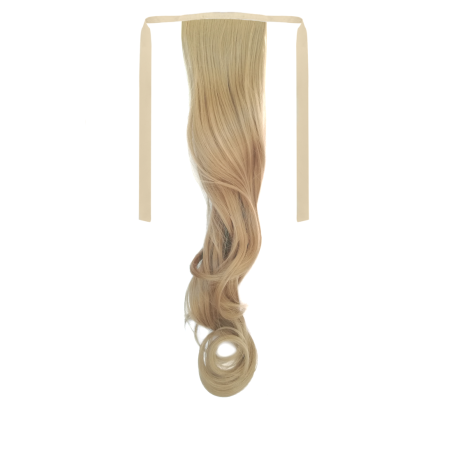 Tie-On Wavy Ponytail 55cm With Ribbons & Clip - 16 Ash Dark Blonde