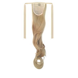 Tie-On Wavy Ponytail 55cm With Ribbons & Clip - 16 Ash Dark Blonde