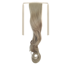 Tie-On Wavy Ponytail 55cm With Ribbons & Clip - 18 Medium Blonde