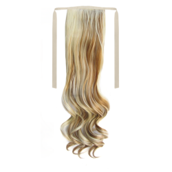 Tie-On Wavy Ponytail 55cm With Ribbons & Clip - 27-613 Strawberry Blonde