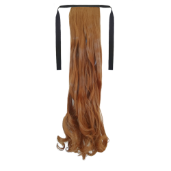 Tie-On Wavy Ponytail 55cm With Ribbons & Clip - 30 Golden Aubern