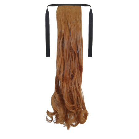 Tie-On Wavy Ponytail 55cm With Ribbons & Clip - 30 Golden Aubern