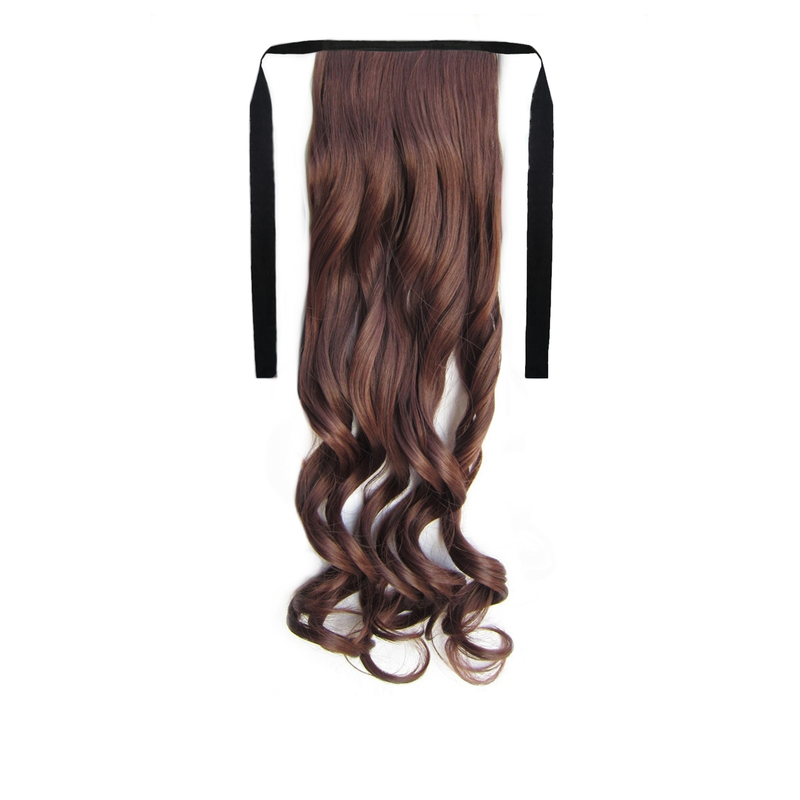Tie-On Wavy Ponytail 55cm With Ribbons & Clip - 33 Light Mahogany Brown Tie-On Wavy Ponytail 55cm With Ribbons & Clip - 33 Light Mahogany Brown