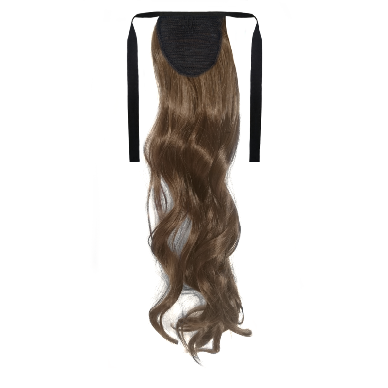 Tie-On Wavy Ponytail 55cm With Ribbons & Clip - 4-30 Chestnut Brown Mix Tie-On Wavy Ponytail 55cm With Ribbons & Clip - 4-30 Chestnut Brown Mix