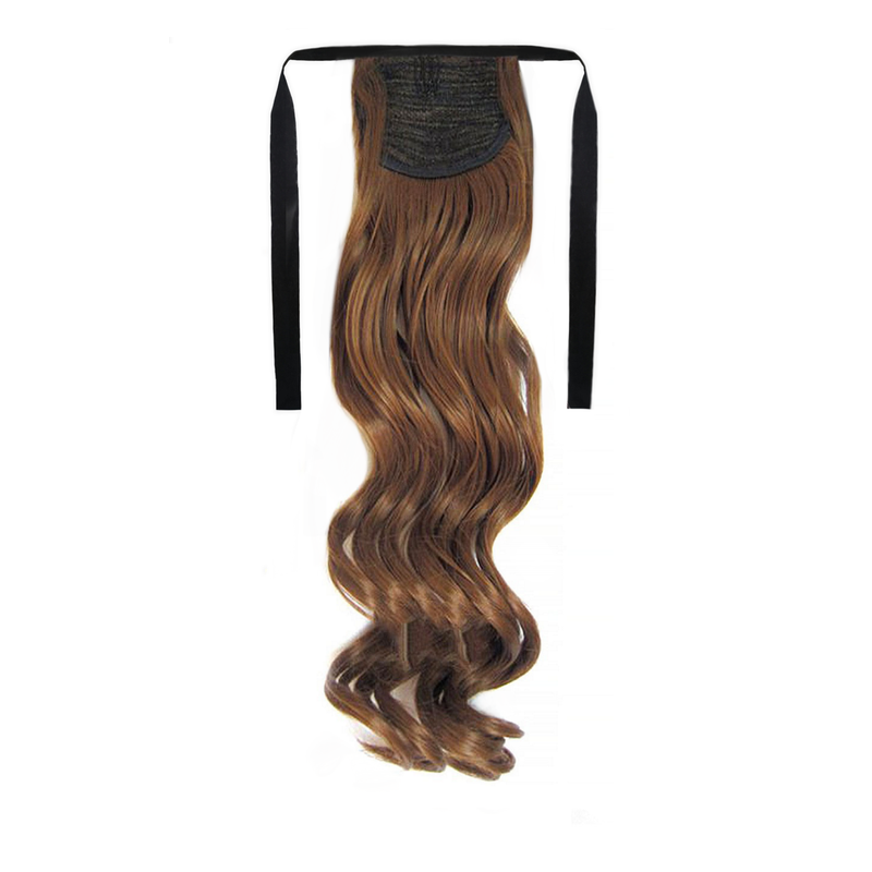 Tie-On Wavy Ponytail 55cm With Ribbons & Clip - 6 Chestnut Brown Tie-On Wavy Ponytail 55cm With Ribbons & Clip - 6 Chestnut Brown