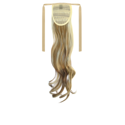 Tie-On Wavy Ponytail 55cm With Ribbons & Clip - 6-613 Brown Blonde Mix