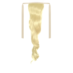 Tie-On Wavy Ponytail 55cm With Ribbons & Clip - 613 Platinum blonde