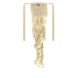 Tie-On Wavy Ponytail 55cm With Ribbons & Clip - 88H60 Ash White Blonde Mix