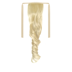 Tie-On Wavy Ponytail 55cm With Ribbons & Clip - 88H60 Ash White Blonde Mix