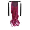 Tie-On Wavy Ponytail 55cm With Ribbons & Clip - Burgundy