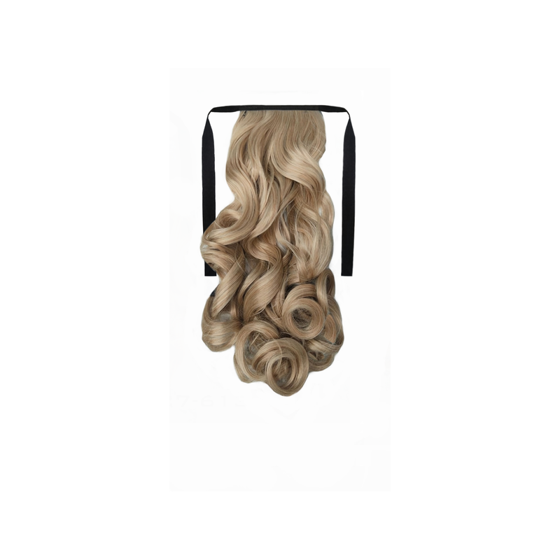 Tie-On Wavy Ponytail 55cm With Ribbons & Clip - M27-613 Light Caramel Tie-On Wavy Ponytail 55cm With Ribbons & Clip - M27-613 Light Caramel