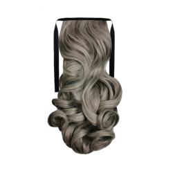 Tie-On Wavy Ponytail 55cm With Ribbons & Clip - M6-88 Ash Brown