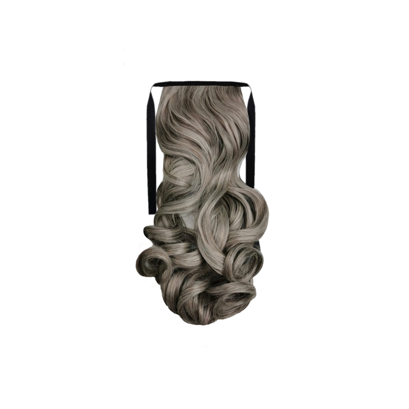 Tie-On Wavy Ponytail 55cm With Ribbons & Clip - M6-88 Ash Brown Tie-On Wavy Ponytail 55cm With Ribbons & Clip - M6-88 Ash Brown
