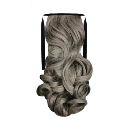 Tie-On Wavy Ponytail 55cm With Ribbons & Clip - M6-88 Ash Brown