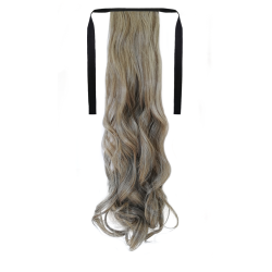 Tie-On Wavy Ponytail 55cm With Ribbons & Clip - M8-613 Golden Light Blonde Mix