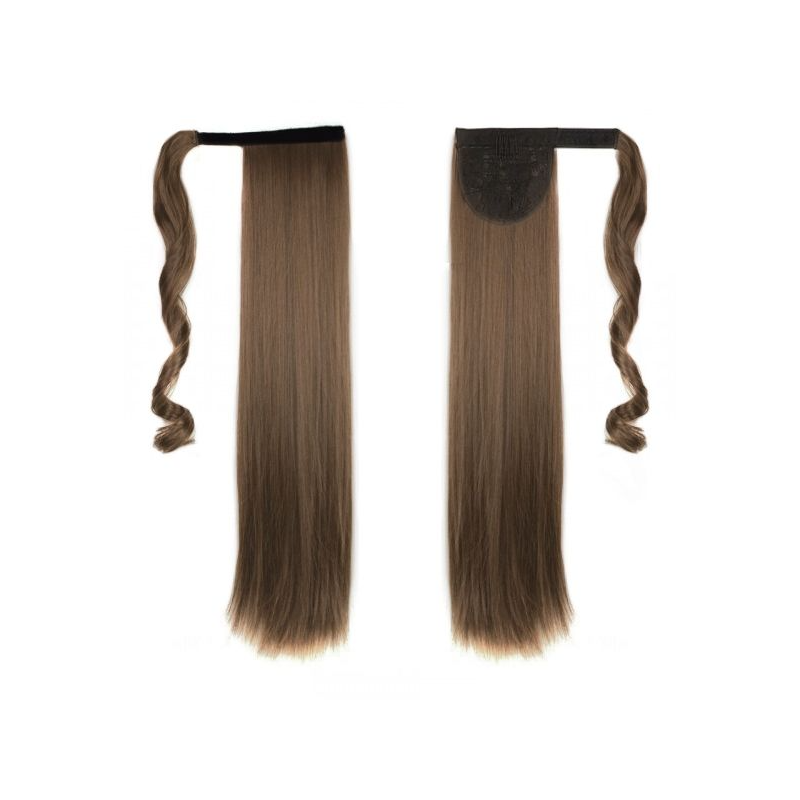 Self-Fastening Wrap Straight Ponytail 55cm - 10 Light golden brown Self-Fastening Wrap Straight Ponytail 55cm - 10 Light golden brown