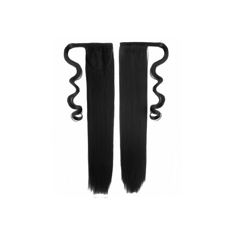 Self-Fastening Wrap Straight Ponytail 55cm - 1b Natural black Self-Fastening Wrap Straight Ponytail 55cm - 1b Natural black