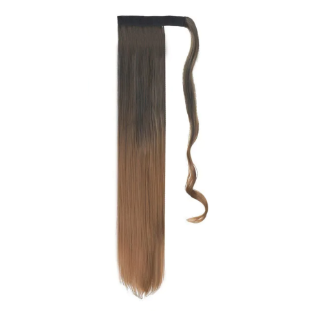 Self-Fastening Wrap Straight Ponytail 55cm - 1T27 Brown Ombre