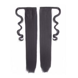 Self-Fastening Wrap Straight Ponytail 55cm - 2 Dark brown