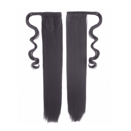 Self-Fastening Wrap Straight Ponytail 55cm - 2 Dark brown
