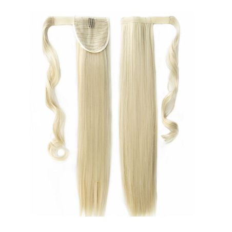 Self-Fastening Wrap Straight Ponytail 55cm - 22-613 Light blonde mix color
