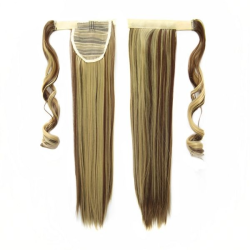 Self-Fastening Wrap Straight Ponytail 55cm - 22H-10 Medium blonde mix