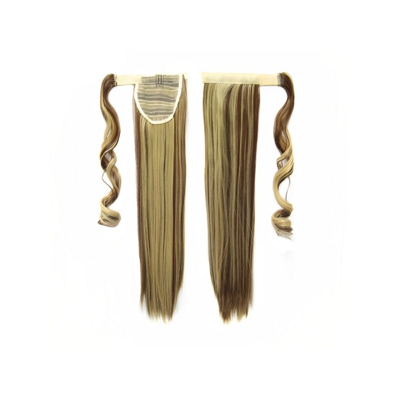 Self-Fastening Wrap Straight Ponytail 55cm - 22H-10 Medium blonde mix