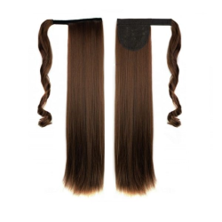Self-Fastening Wrap Straight Ponytail 55cm - 2M30 Dark brown mix