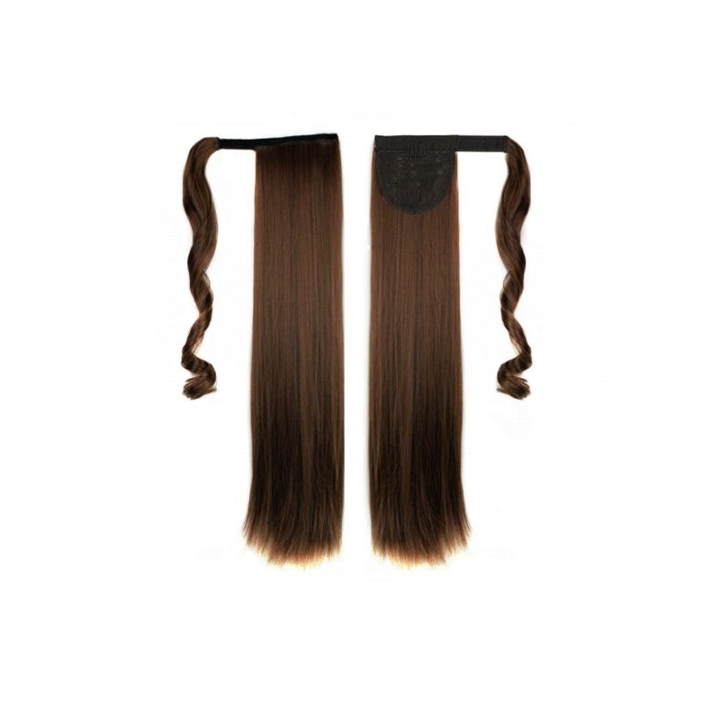 Self-Fastening Wrap Straight Ponytail 55cm - 2M30 Dark brown mix Self-Fastening Wrap Straight Ponytail 55cm - 2M30 Dark brown mix