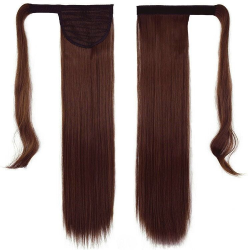 Self-Fastening Wrap Straight Ponytail 55cm - 33 Mahogany brown
