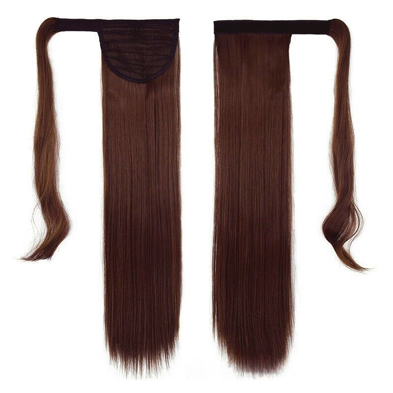 Self-Fastening Wrap Straight Ponytail 55cm - 33 Mahogany brown