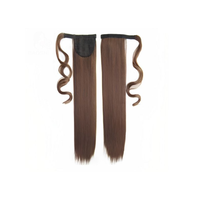 Self-Fastening Wrap Straight Ponytail 55cm - 4 Chocolate brown