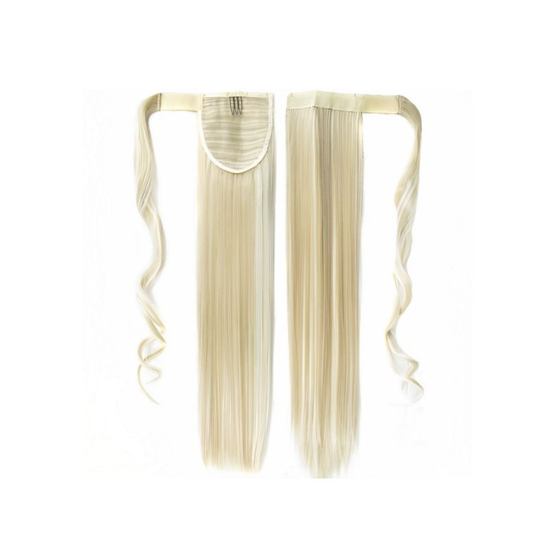 Self-Fastening Wrap Straight Ponytail 55cm - 6P-613 Golden brown blonde mix Self-Fastening Wrap Straight Ponytail 55cm - 6P-613 Golden brown blonde mix