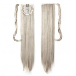 Self-Fastening Wrap Straight Ponytail 55cm - 88-60 Ash Platinum blonde mix