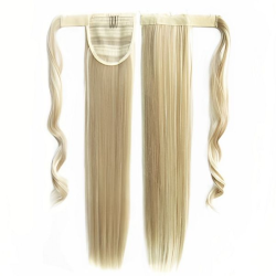 Self-Fastening Wrap Straight Ponytail 55cm - F18-613 Ash platinum blonde mix