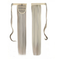 Self-Fastening Wrap Straight Ponytail 55cm - F9A613 Ash light brown blonde mix